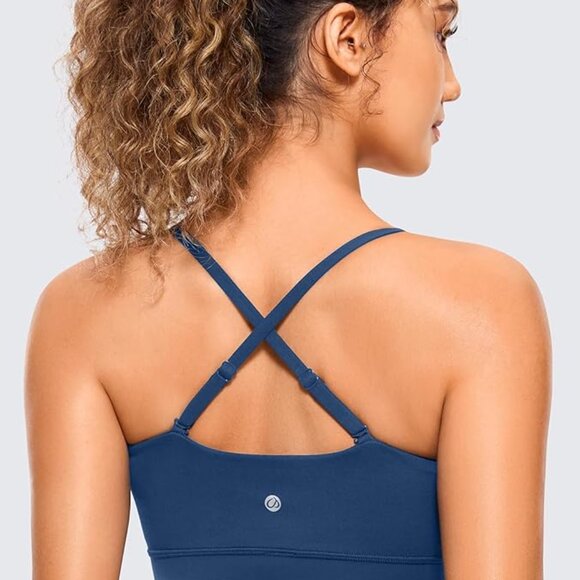 NEW CRZ YOGA Women's Size M Adjustable Spaghetti Thin Strap Padded Sports Bra - Picture 3 of 5